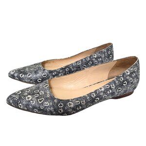 Cole Haan Magnolia Skimmer Embossed Leather Ballet Flat Sz 6B
